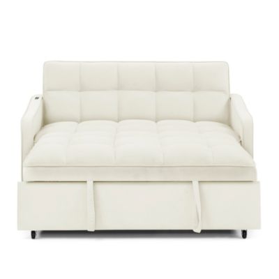 Streamdale Loveseat Sofa Bed with Pull-out, Adjustable Back, USB Charging