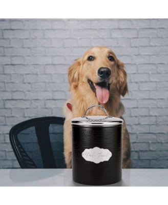 Cavalier Large Metal Canister Treats Jar, 118 oz., Black w/ Silver Lid