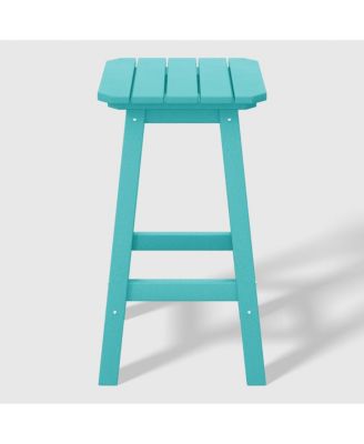 24" HDPE Outdoor Patio Counter High Backless Square  Set of 2