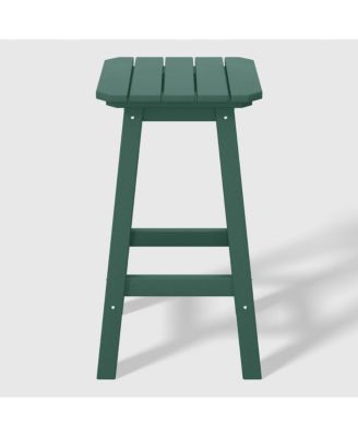 24" HDPE Outdoor Patio Counter High Backless Square  Set of 2