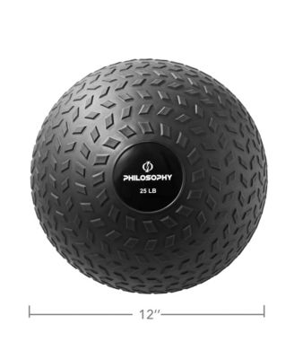 Slam Ball, 25 LB - Weighted Fitness Medicine Ball with Easy Grip Tread