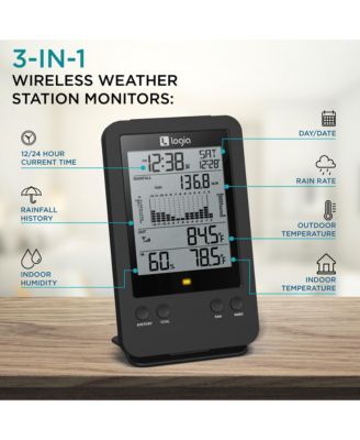 3-in-1 Rain Gauge Weather Station with Temperature & More