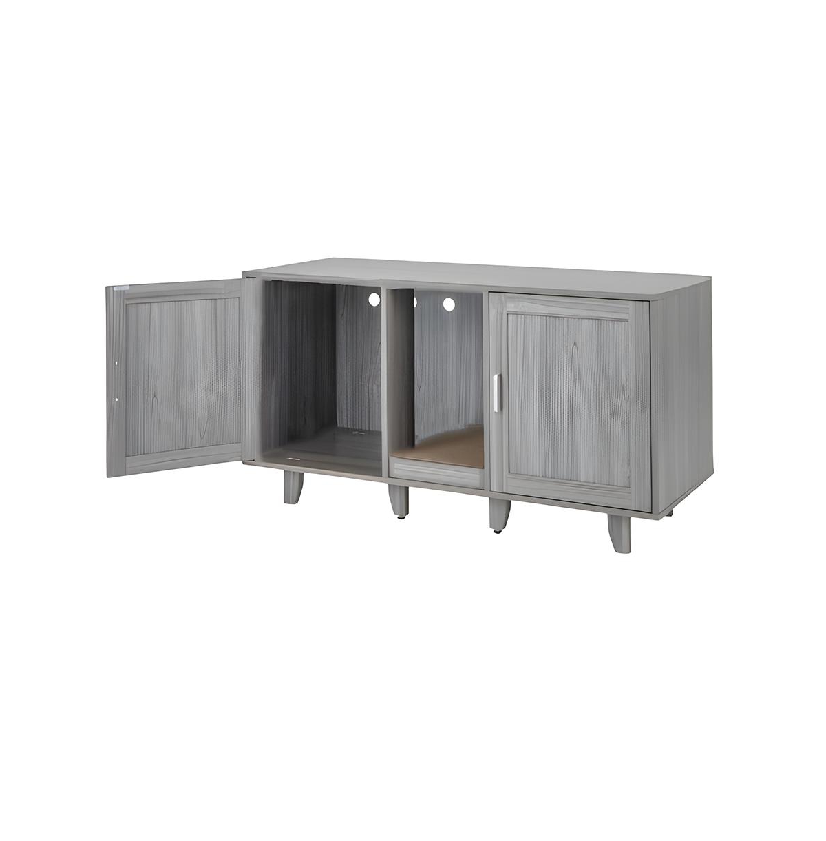 Slickblue 2-Door Cat Litter Box Enclosure with Winding Entry and Scratching Board