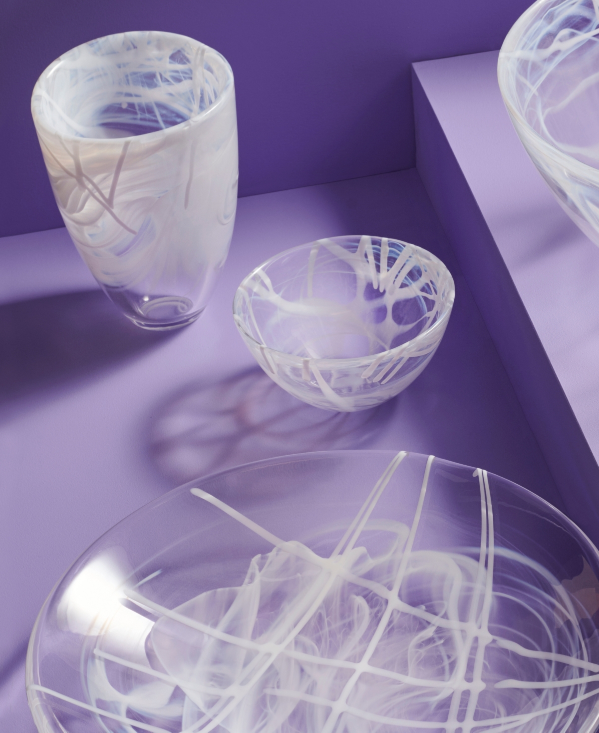 Kosta Boda Contrast White Vase, 8" In White