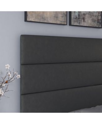 Piedmont Leatherette Upholstered Platform Bed Frame with Adjustable Headboard - No Box Spring Required