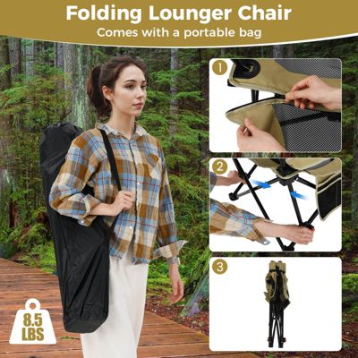 Folding Camping Chair with Detachable Footrest