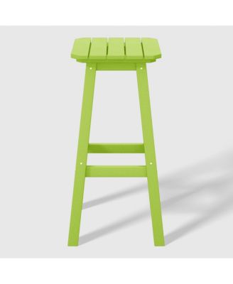 29" HDPE Outdoor Patio Square Bar Stools (Set of 3)