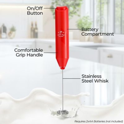 Powerful Handheld Mini FrothMate Milk Frother Stainless Steel - No Stand