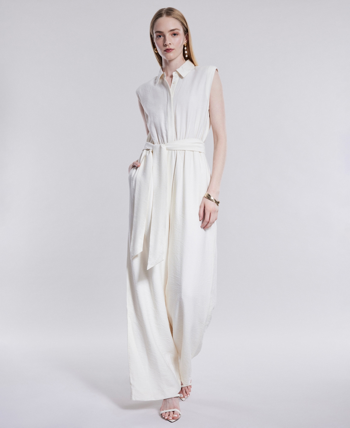 Bcbg New York Women's Wide-Leg Sleeveless Jumpsuit