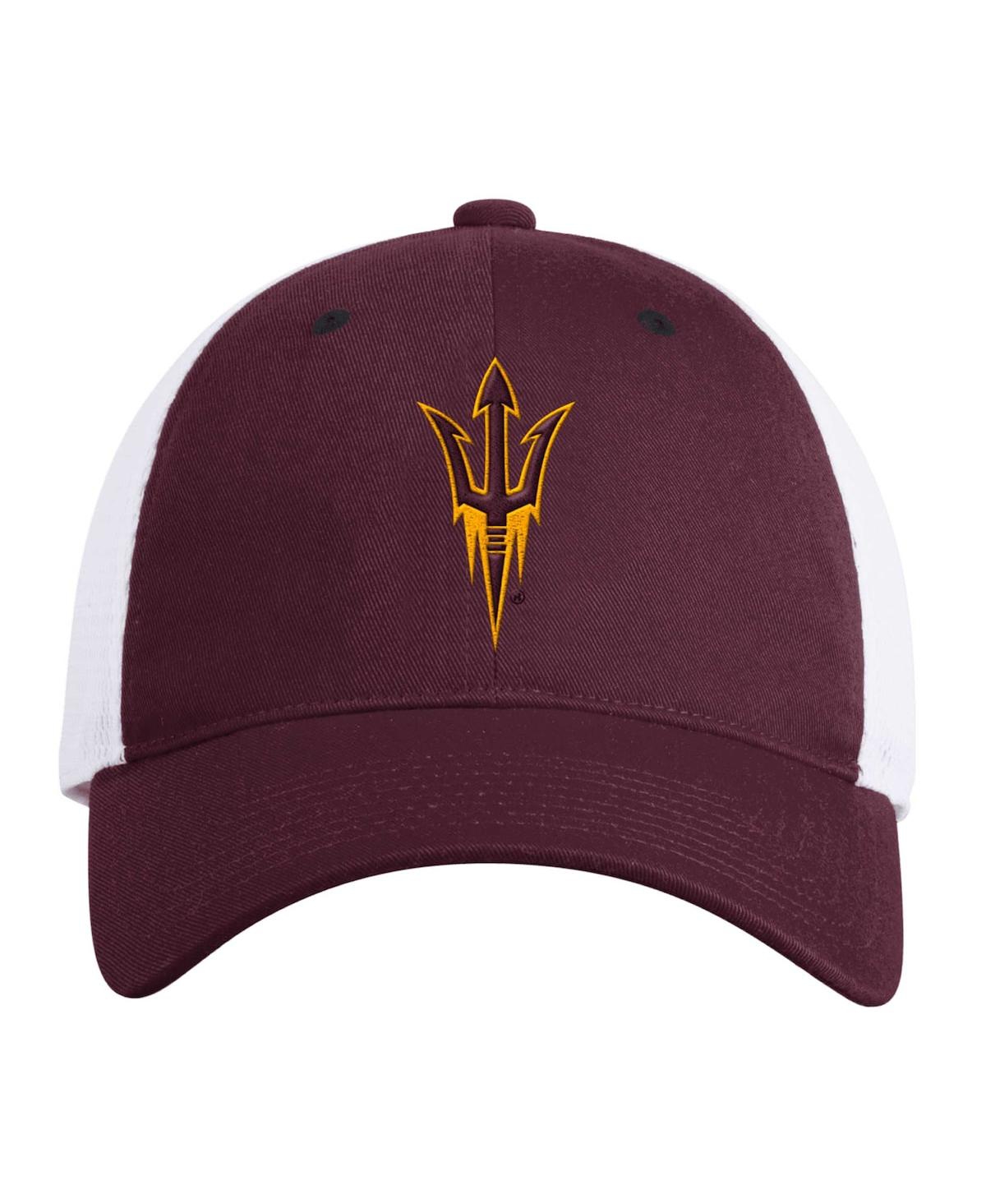 Adidas Originals Men's Maroon Arizona State Sun Devils Mascot Slouch Trucker Adjustable Hat In Burgundy