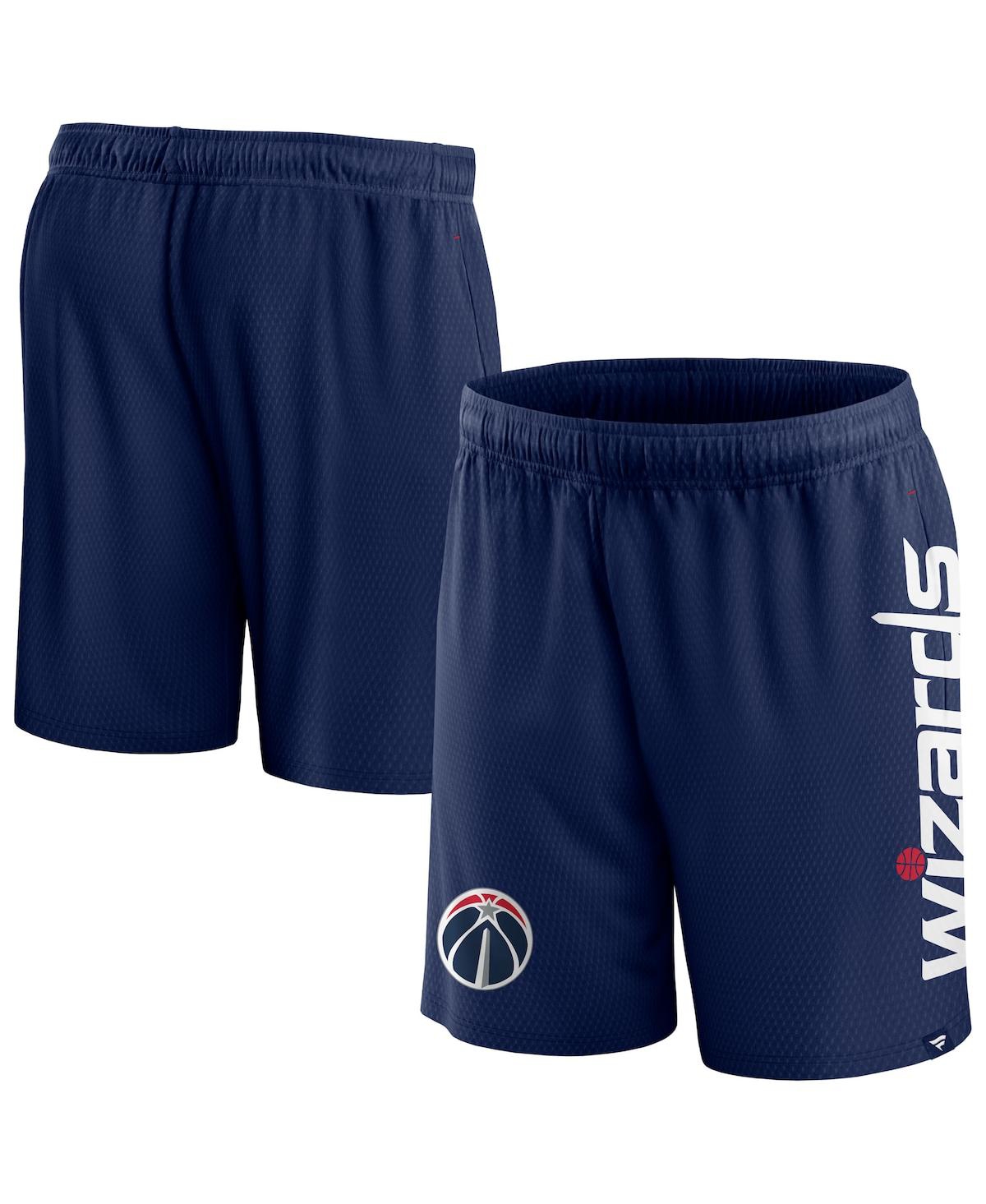 Fanatics Men's Navy Washington Wizards Post Up Mesh Shorts In Blue