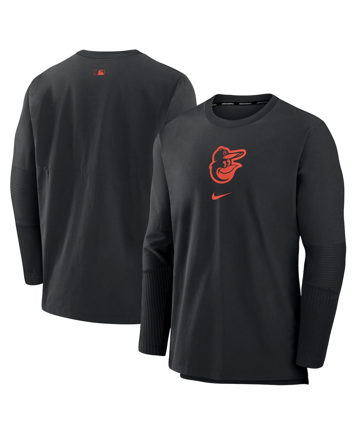 Nike Men's Baltimore Orioles Authentic Collection Player Performance Pullover Sweatshirt In Black
