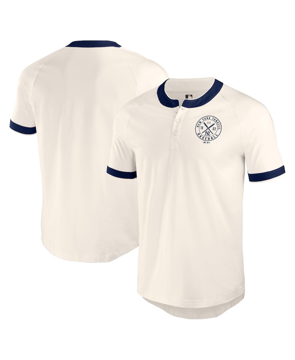 Darius Rucker Men's Collection by Fanatics White Atlanta Braves Henley Raglan T-Shirt - White, Navy