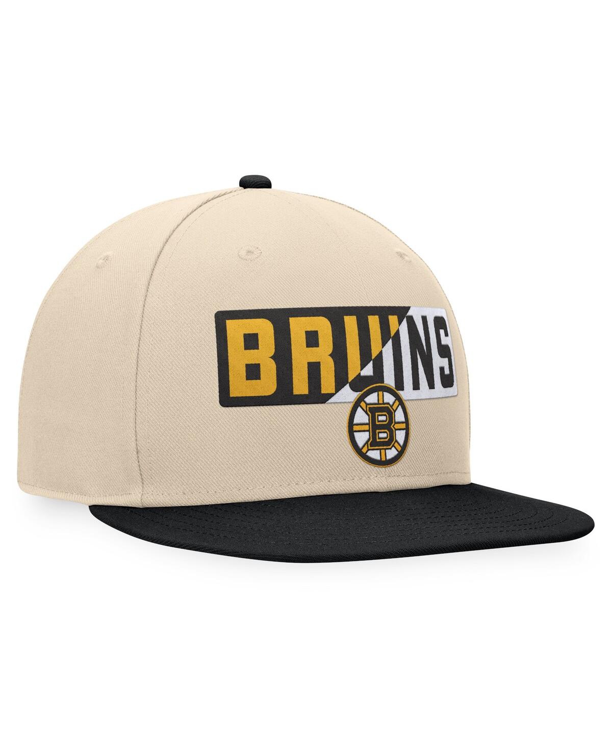 Fanatics Men's / Boston Bruins Goalaso Snapback Hat In Cream,black