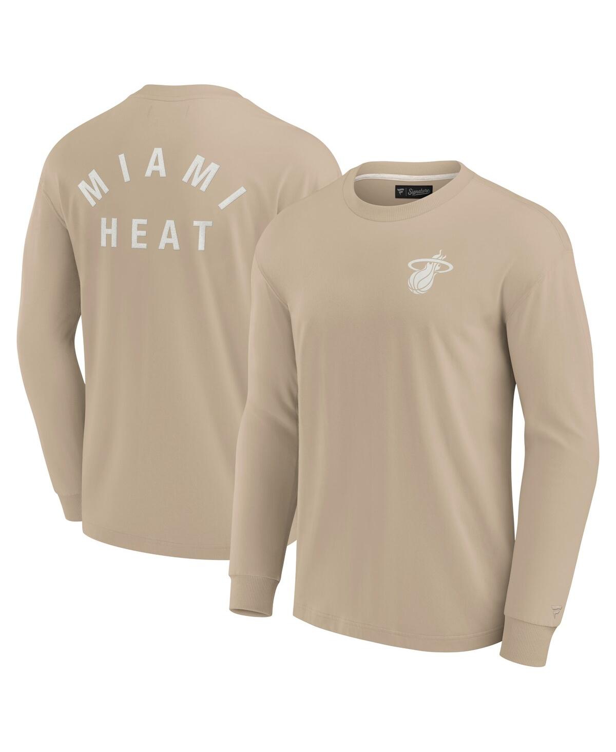 Fanatics Signature Men's And Women's Khaki Miami Heat Elements Super Soft Long Sleeve T-shirt