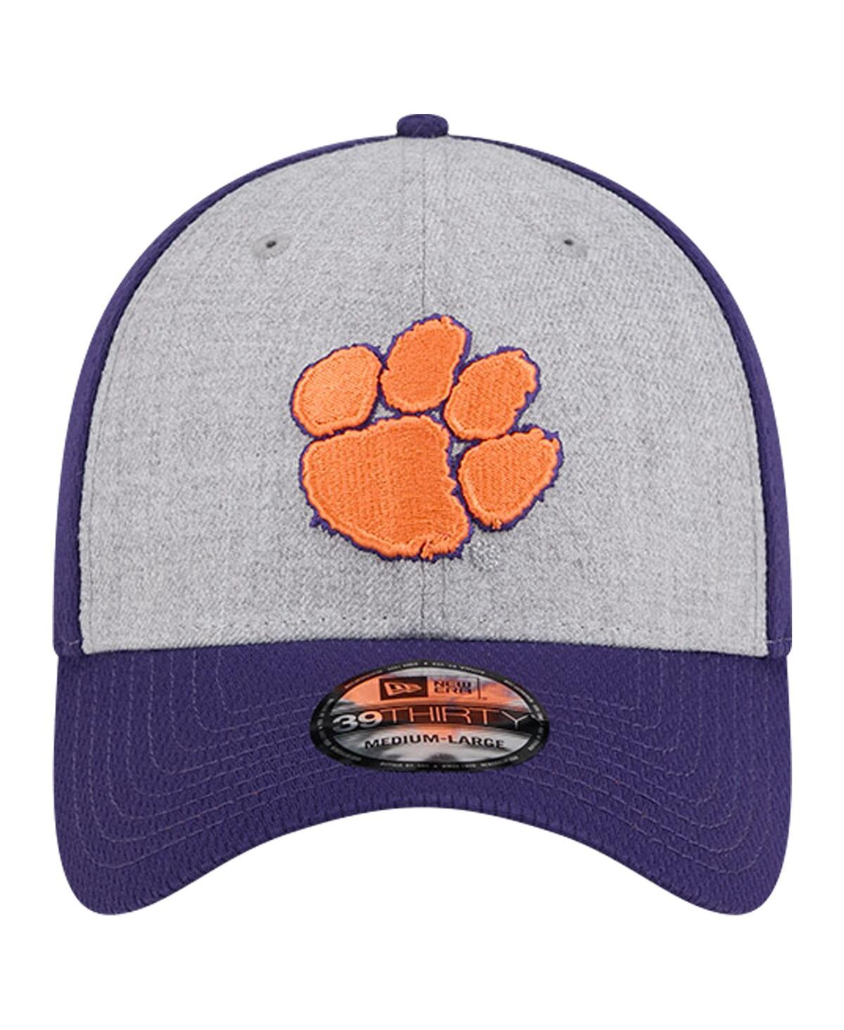 Shop New Era Men's Heather Gray/purple Clemson Tigers Two-tone 39thirty Flex Hat In Heather Gray,purple