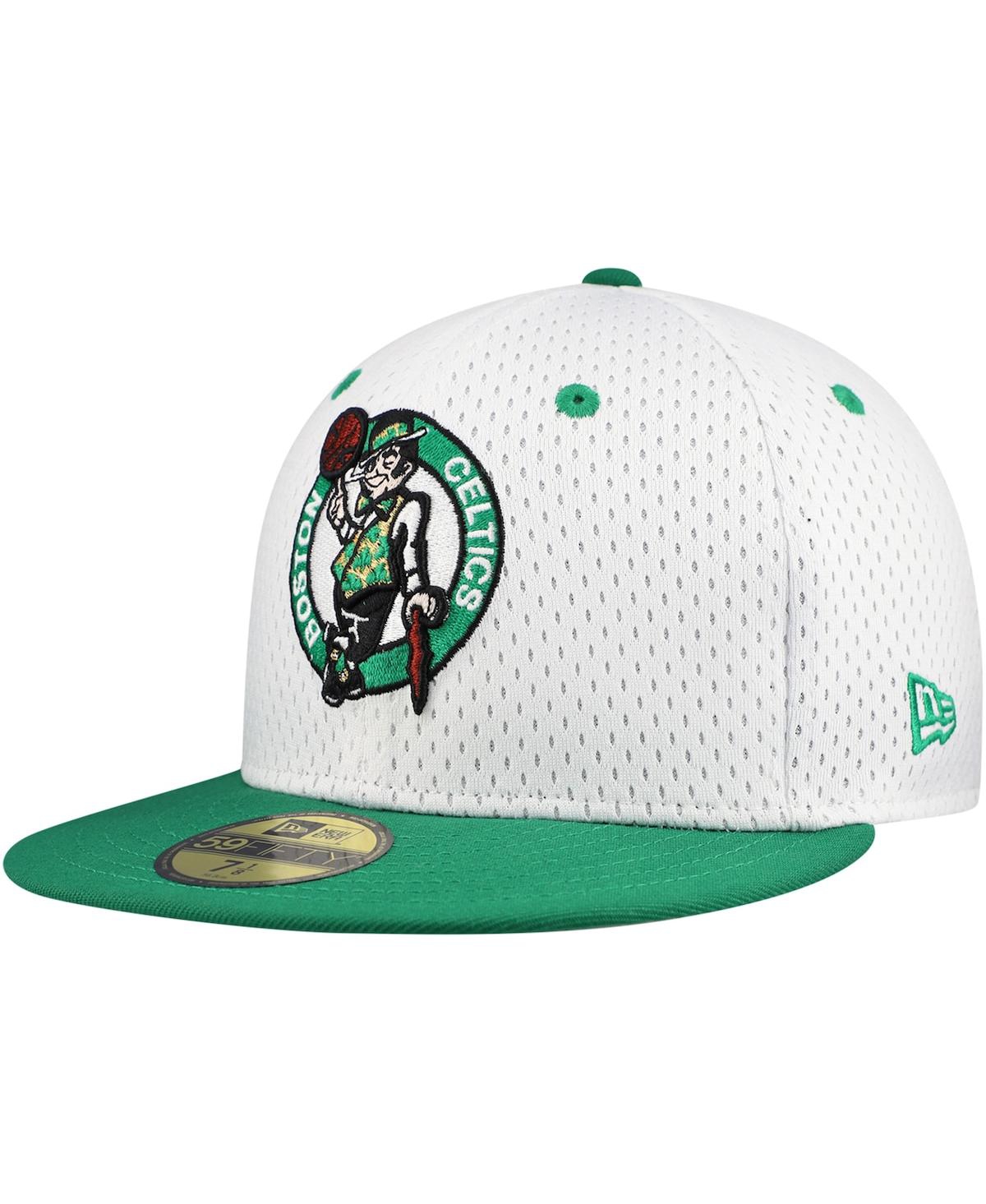 New Era Men'sKelly Green Boston Celtics Throwback 2Tone 59FIFTY Fitted Hat - White, Kelly Green