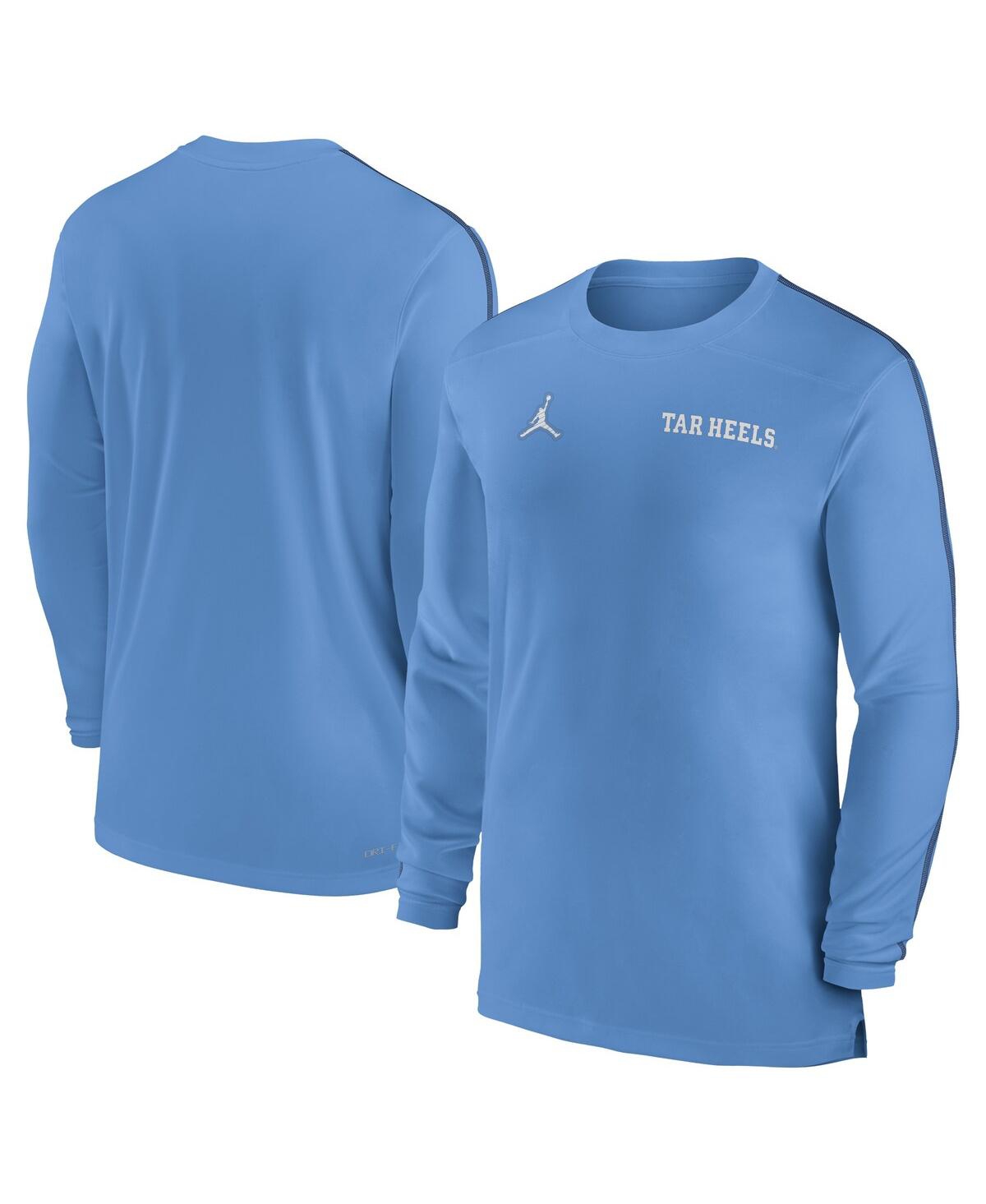 Men's Carolina Blue North Carolina Tar Heels 2024 Sideline Coach Uv Performance Long Sleeve T-Shirt - Light Blue, Navy