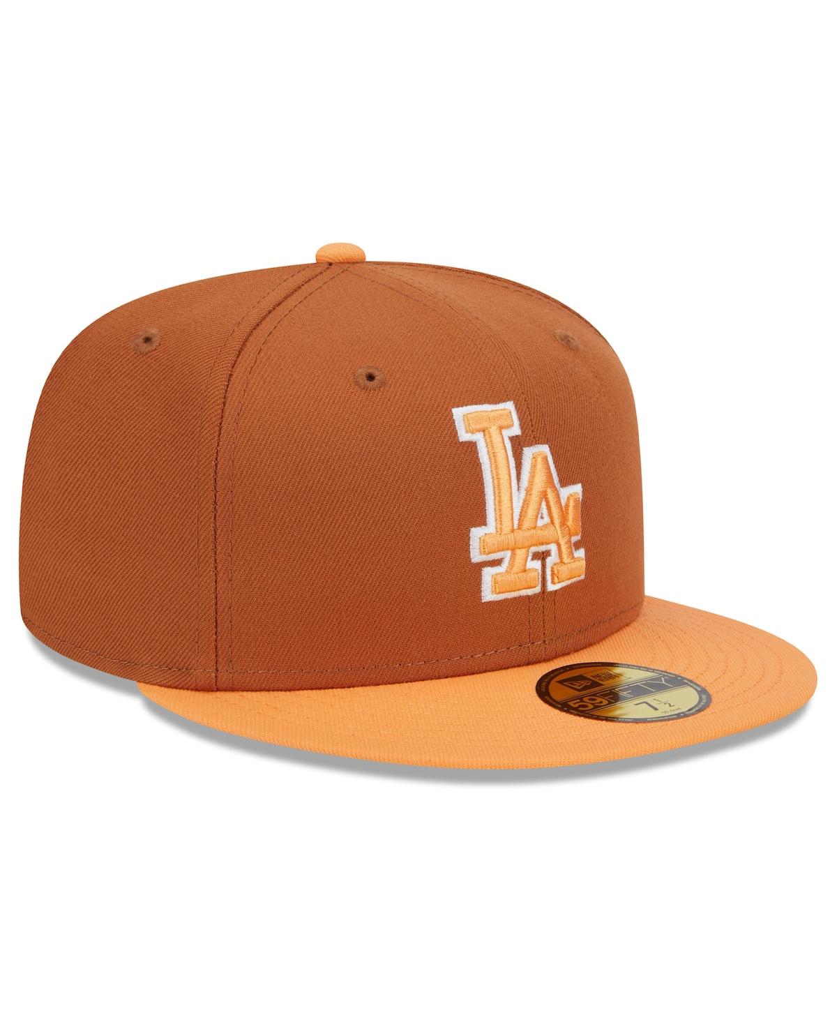 New Era Men's Brown/orange Los Angeles Dodgers Spring Color Basic Two-tone 59fifty Fitted Hat In Brown,orange
