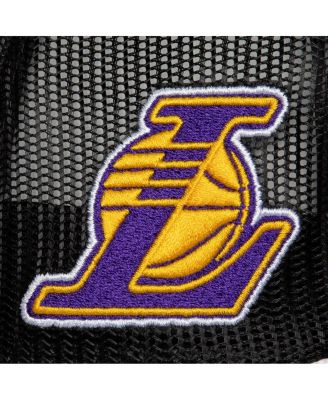 Mitchell Ness Men's Los Angeles Lakers Hardwood Classics Blocker Foam Front Trucker Snapback Hat