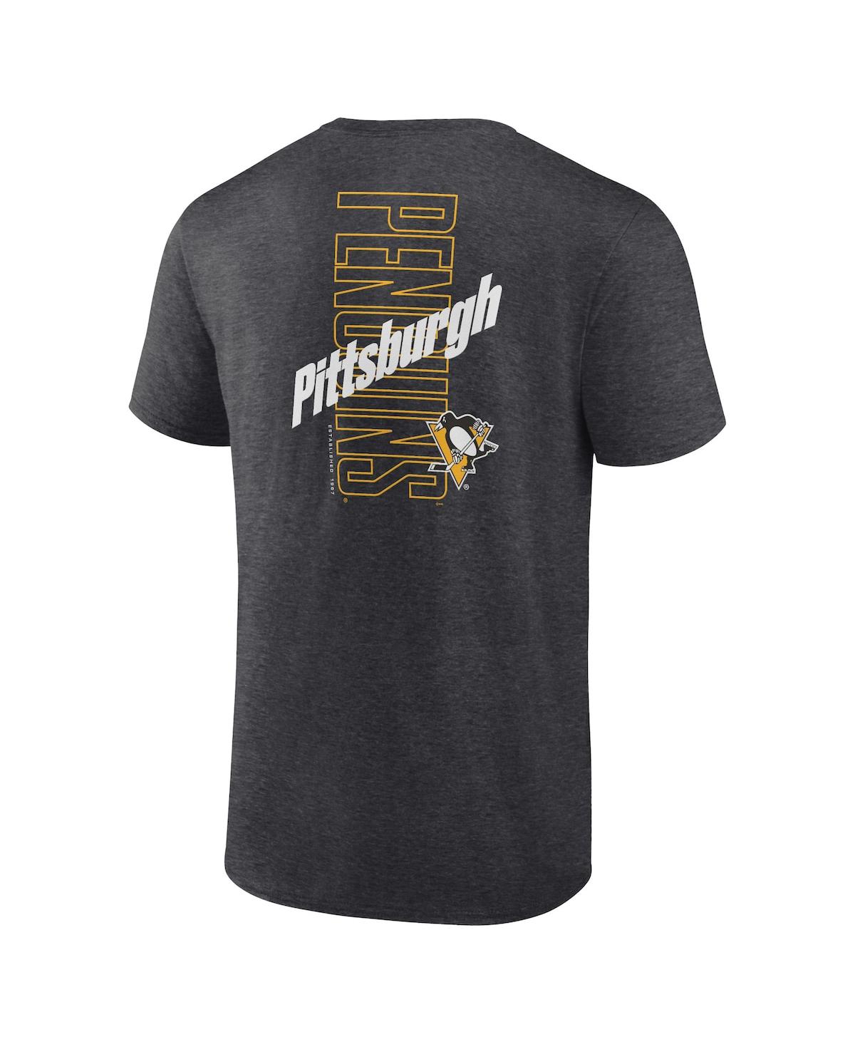 Fanatics Men'sPittsburgh Penguins Backbone T-Shirt - Heather Charcoal