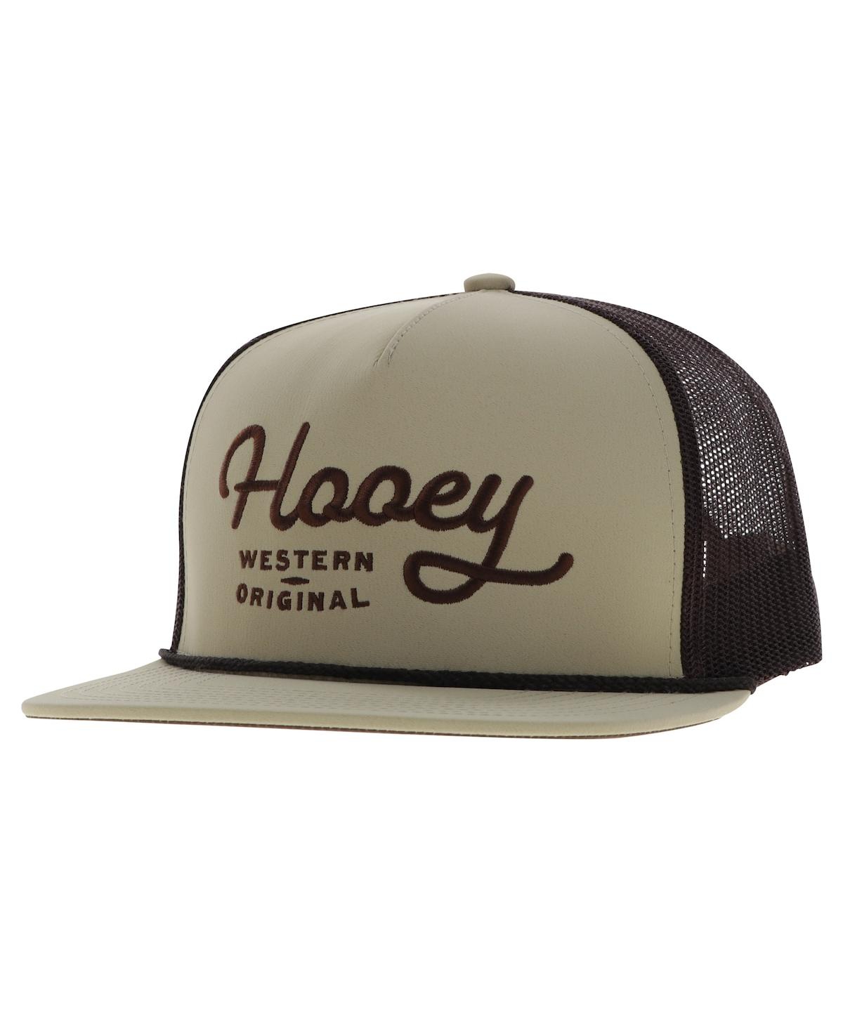 Hooey Men's Tan High Profile Trucker Snapback Hat In Green