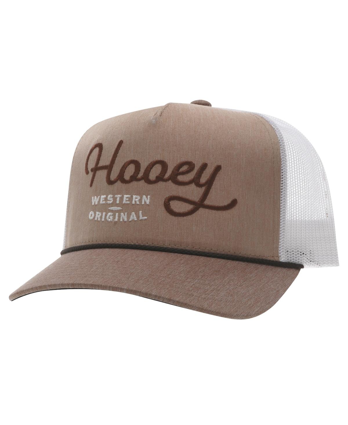 Hooey Men's Tan/white Og High Profile Trucker Snapback Hat In Multi