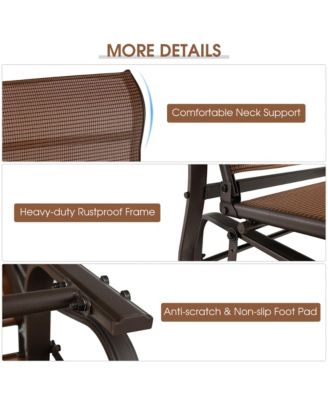 2-Person Patio Swing Glider Bench Loveseat Rocking Chair High Back Deck