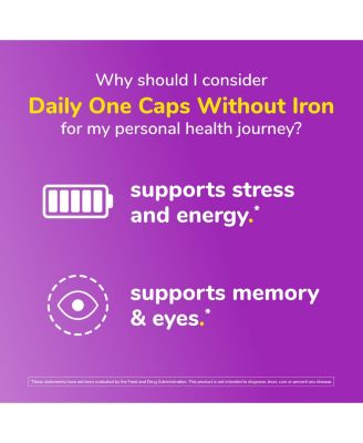 Daily One Caps Without Iron - Nutritional Supplement with Zinc, B Vitamins, Magnesium, and More - 180 Capsules