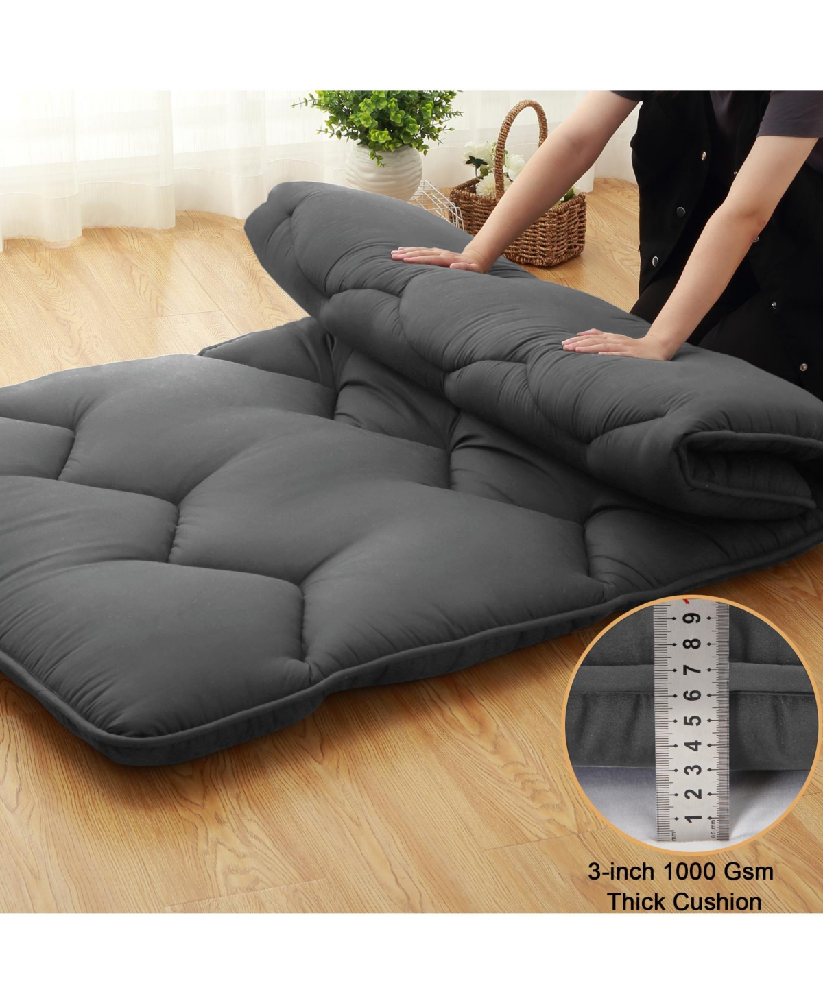 Caromio Futon Mattress Full Size, Floor Pad Portable Dorm Sleeping Pad, 54"x 80"