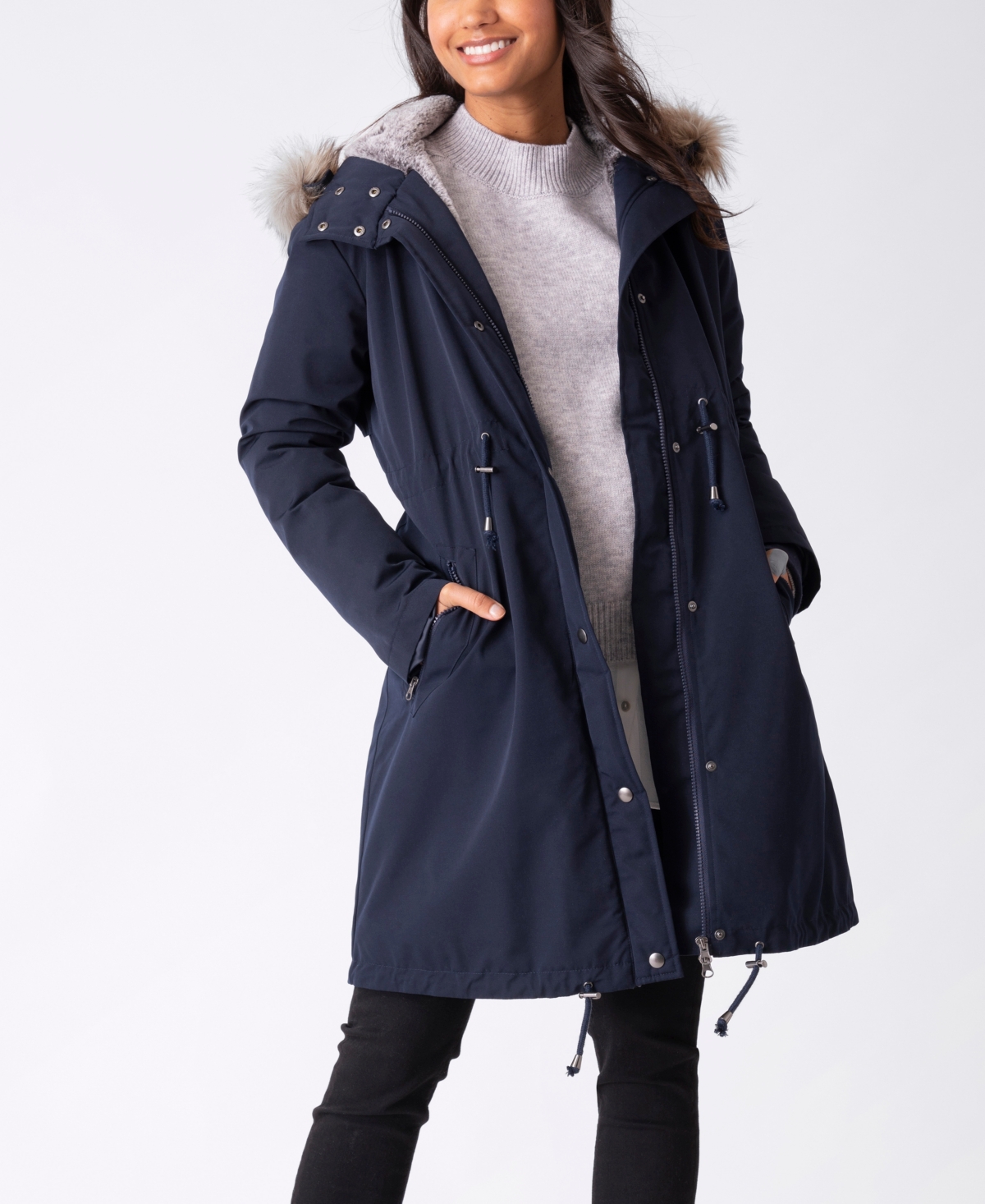 Seraphine Women's 3 In 1 Winter Maternity Jacket In Navy