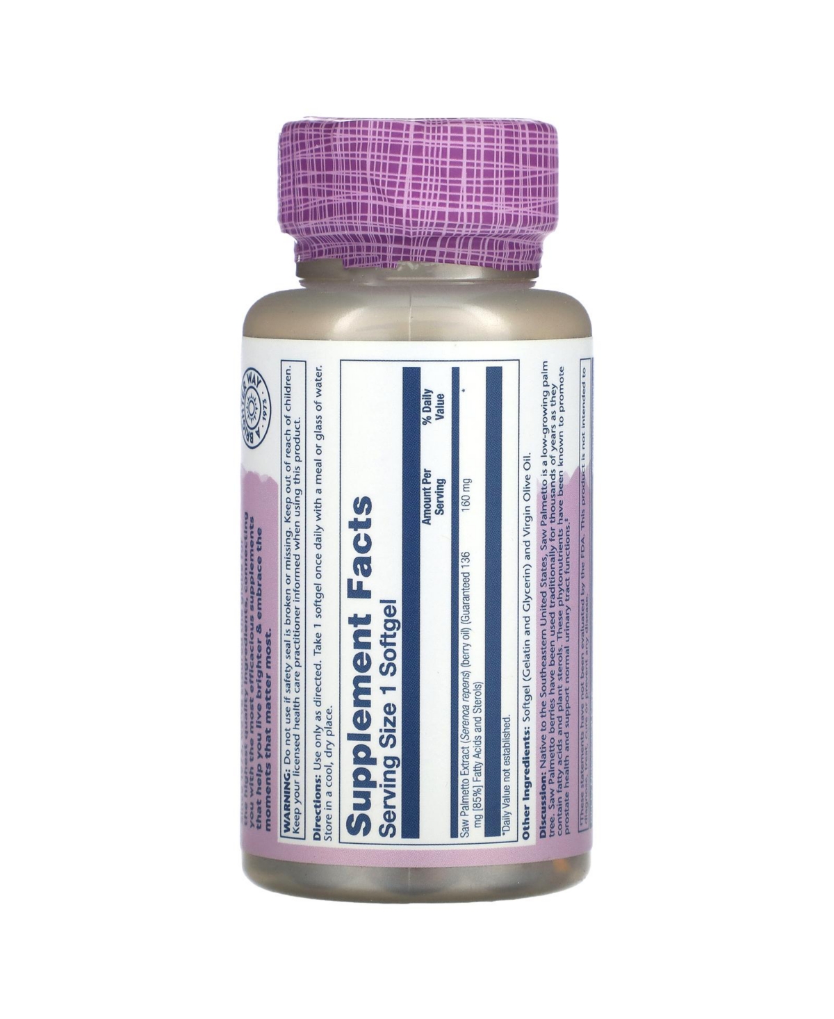 Solaray Vital Extracts Saw Palmetto 160 mg