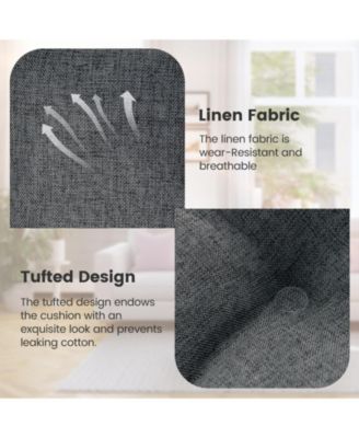 4 Pack 17.5 x 17 Inch U-Shaped Chair Pads with Polyester Cover-Grey