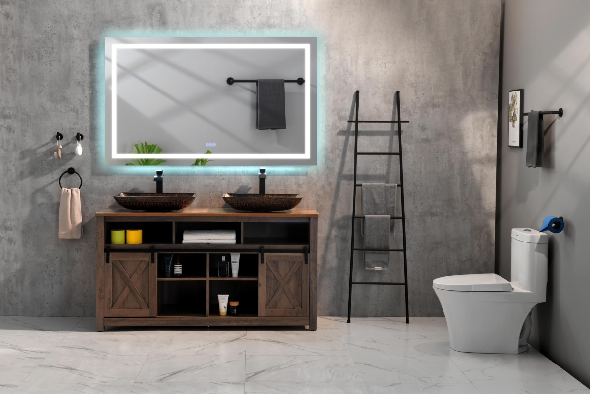 Streamdale Furniture Golden Handmade Glass Bathroom Sink Set with Matte Black Faucet