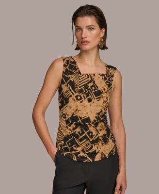 Donna Karan New York - Women's Asymmetrical Tortoise-Hardware Top