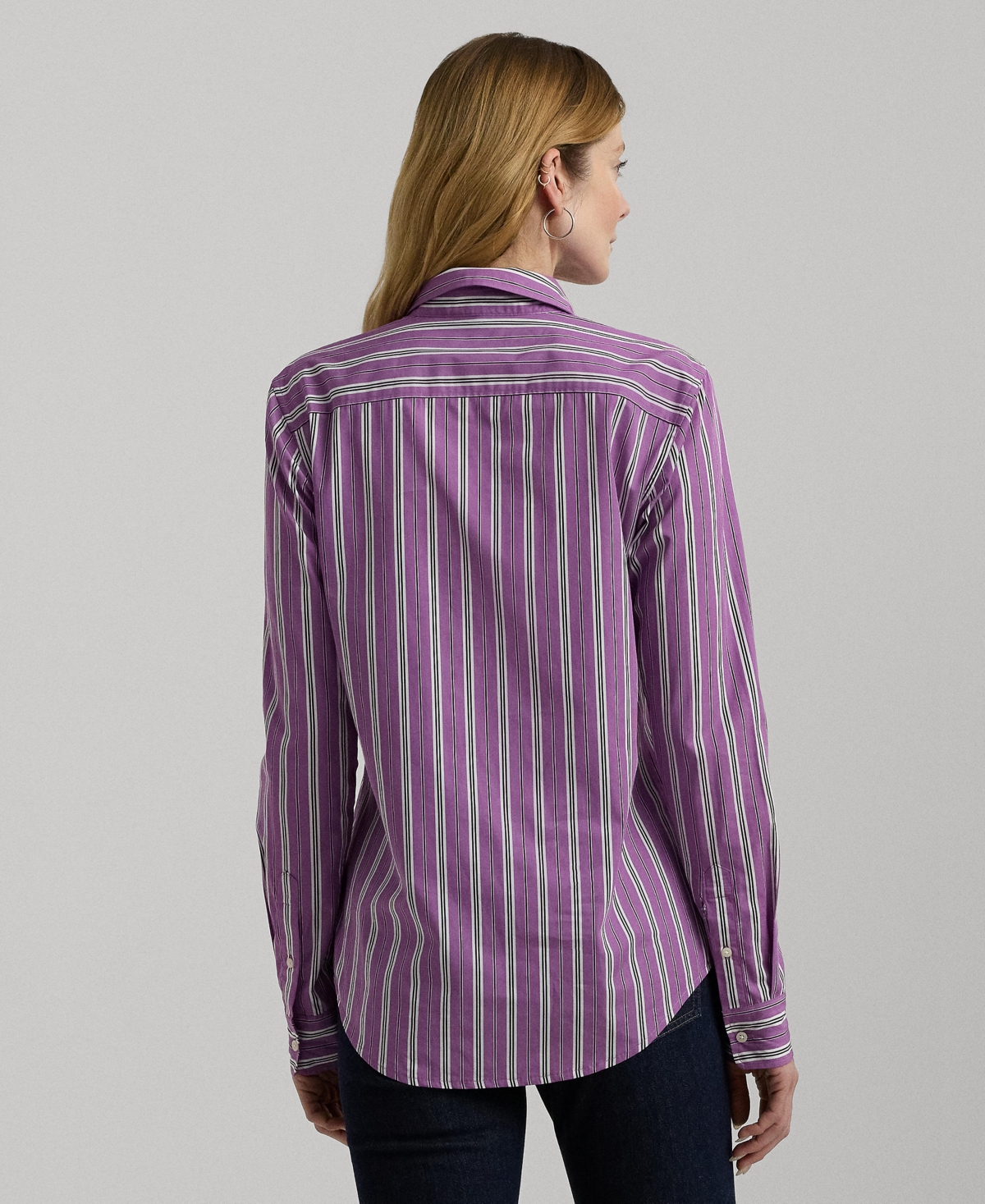 Lauren Ralph Lauren Women's Cotton Collared Striped Shirt, Regular & Petite