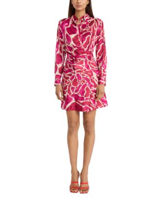 Donna Morgan Women's Printed Gathered-Waist Mini Dress - Macy's