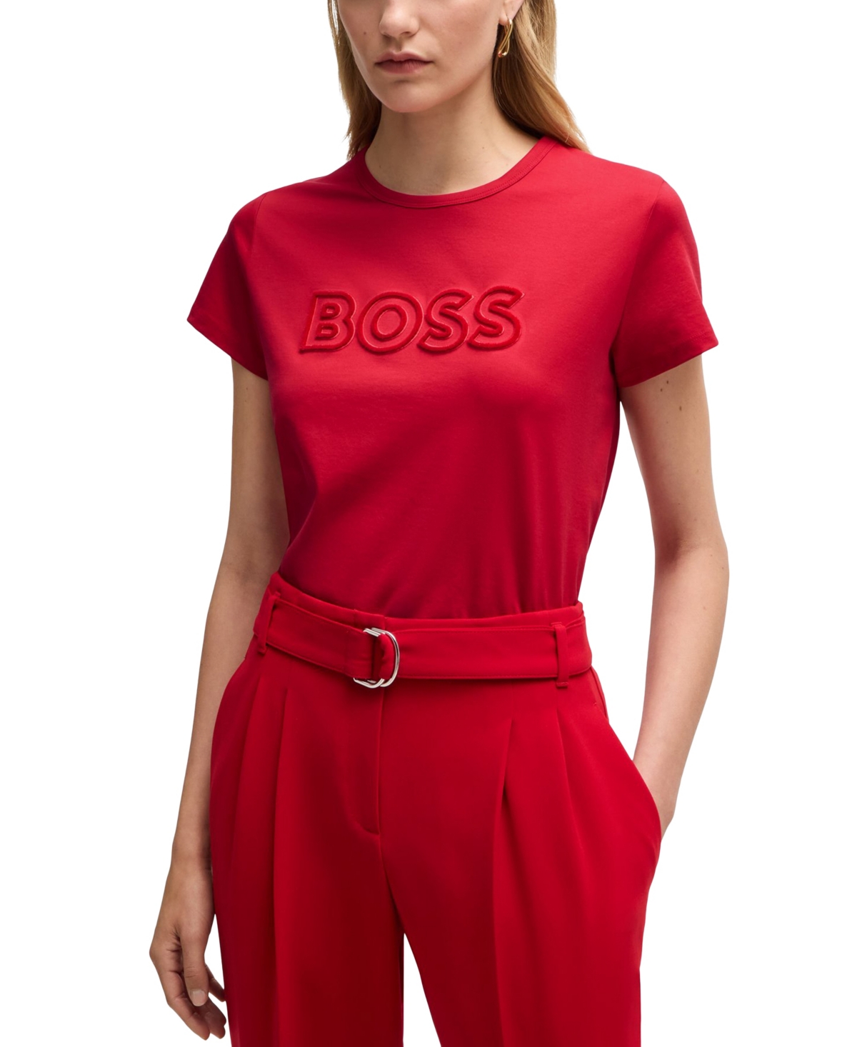 Hugo Boss Boss By  Women's Logo Detail T-shirt In White