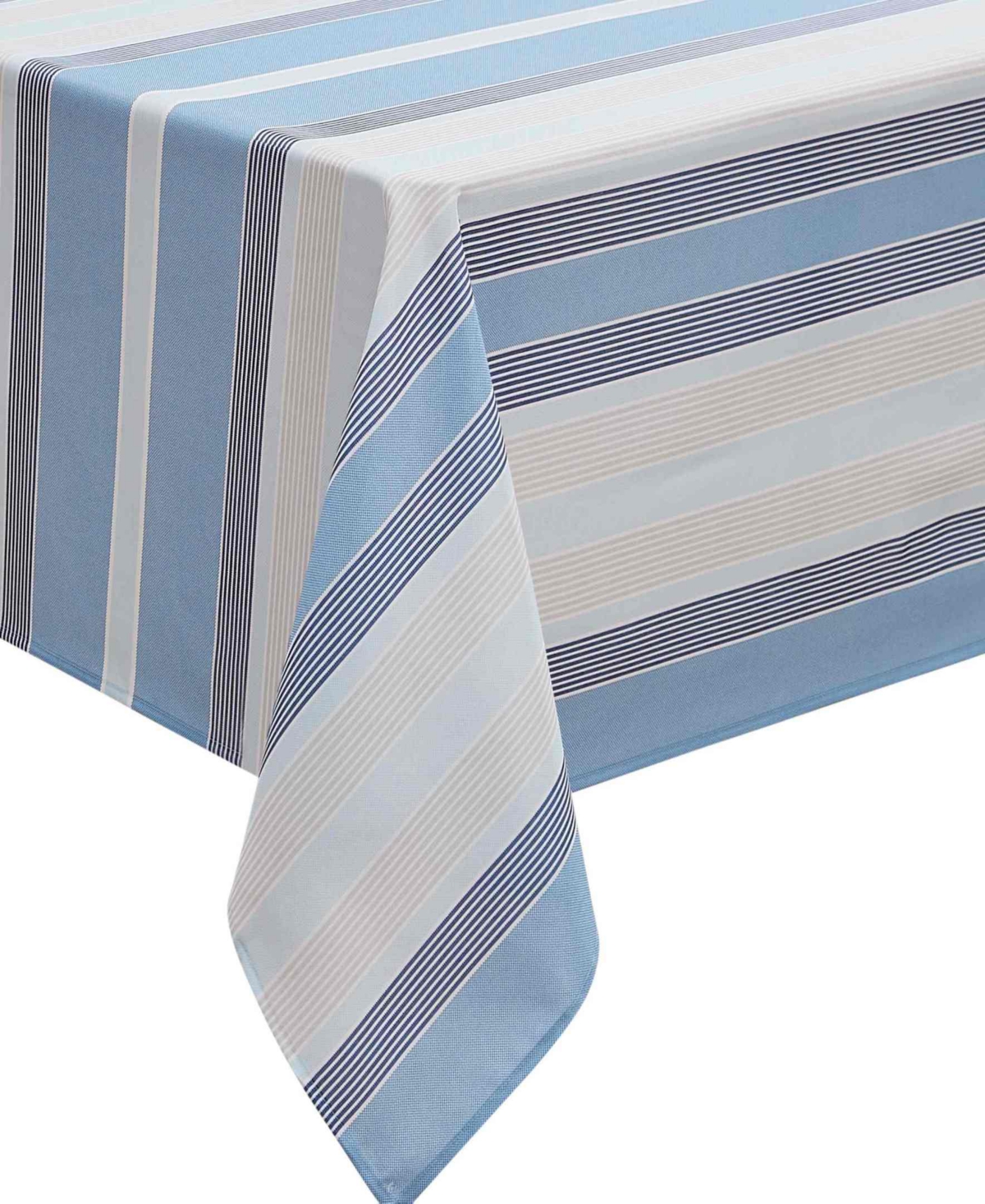 Avanti Breakers Stripe Water-resistant Indoor And Outdoor Tablecloth, 60" X 102" Rectangle In Blue