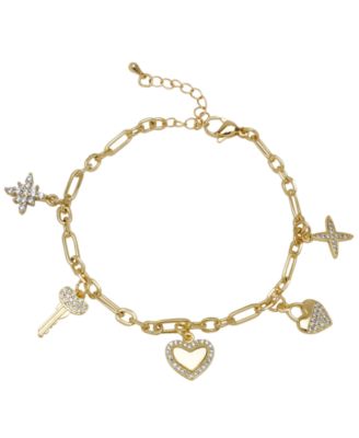 Macy's gold charm bracelet discount