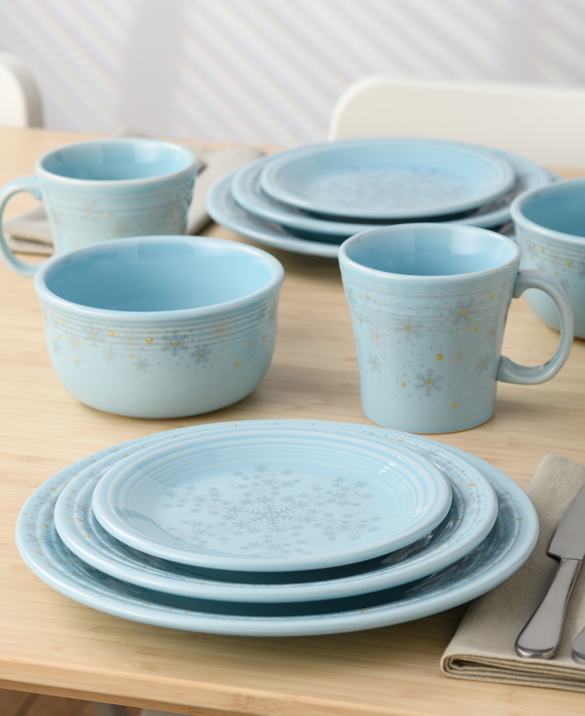 Fiesta Sky Snowflake Classic Salad Plate, Exclusively At Macy's In Open Blue