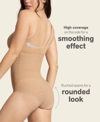 Women's Sheer Stripe Detail Sculpting Bodysuit