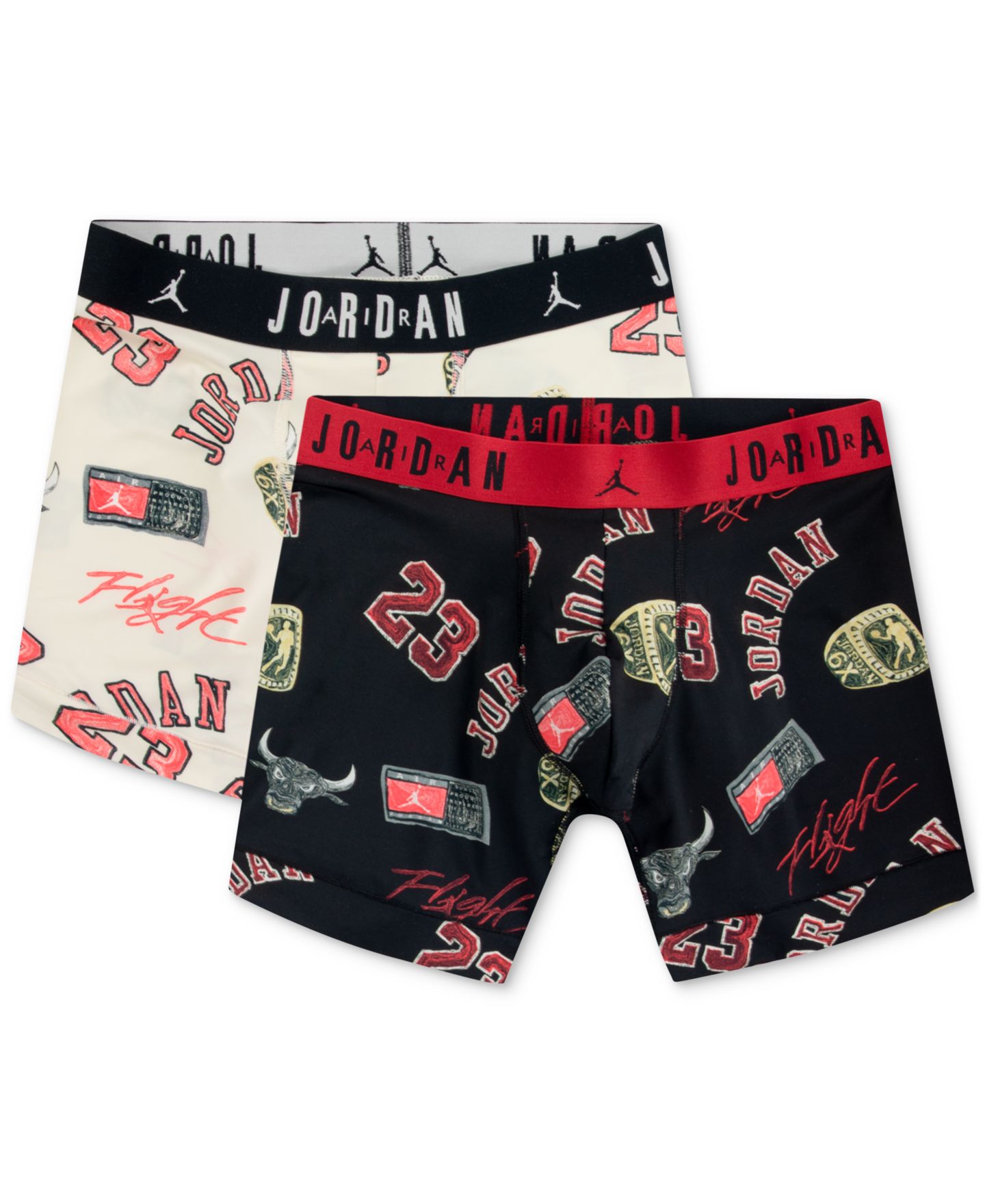 Трусы-боксеры Dri-FIT для мужчин, с принтом, 2 шт. — Jordan, цвет: Молочный — фото 1