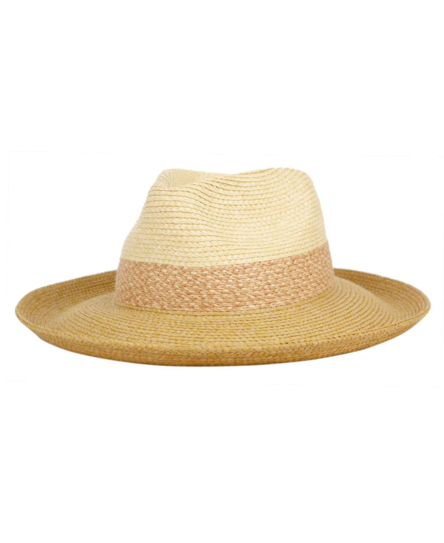 Женский головной убор Angela & William Up Brim Straw Fedora Sun Hat, цвет: Натуральный — фото 1