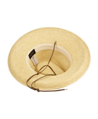 Straw Fedora Sun Hat with Chin Cord