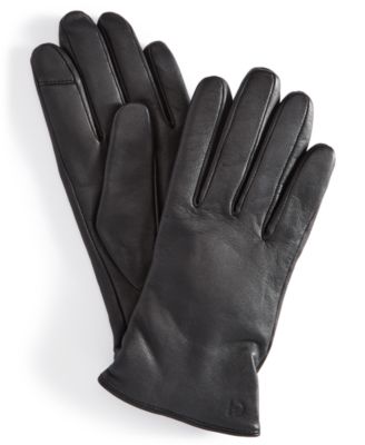 Cole Haan - Leather Cashmere Blend Lined Basic Tech Tip Gloves