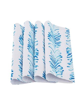 Seagrass Stripe Water-Resistant Indoor and Outdoor Placemats, Set of 4, 13" x 19"