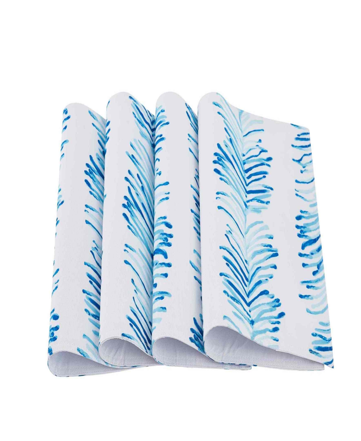 Avanti Seagrass Stripe Water-resistant Indoor And Outdoor Placemats, Set Of 4, 13" X 19" In Blue