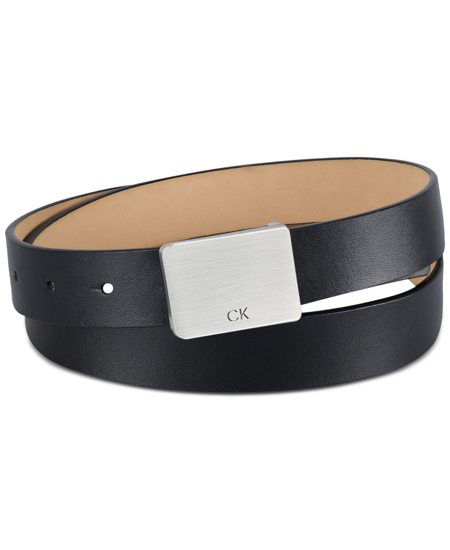 Мужской ремень Calvin Klein Logo Plaque Belt, цвет: Чёрный — фото 2