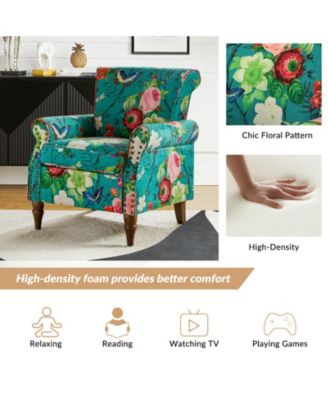 Avelina Wooden Armchair with Nailhead Trim